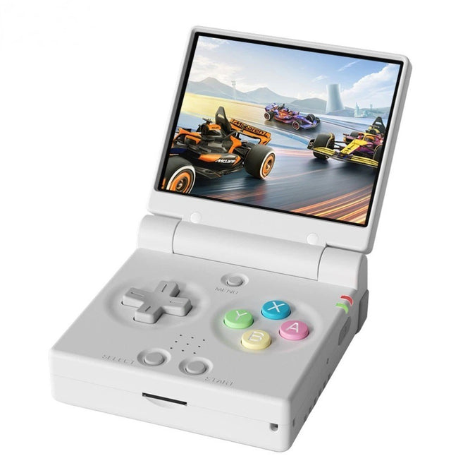 Miyoo Mini Flip Retro Handheld Game Console, Open Source, 64GB TF Card, 2.8" IPS Screen, White