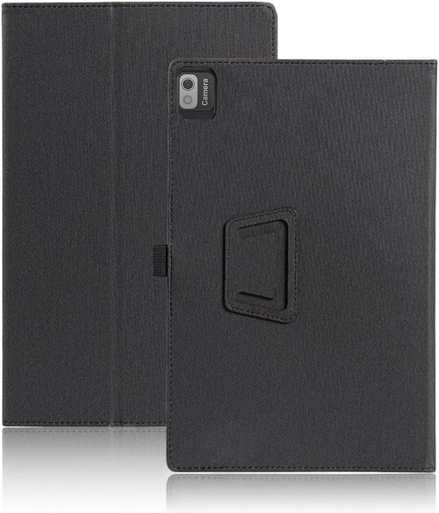 Folio Tablet Case Compatible with SGIN T10 10.1", Hand Strap, Trifold Stand, Black