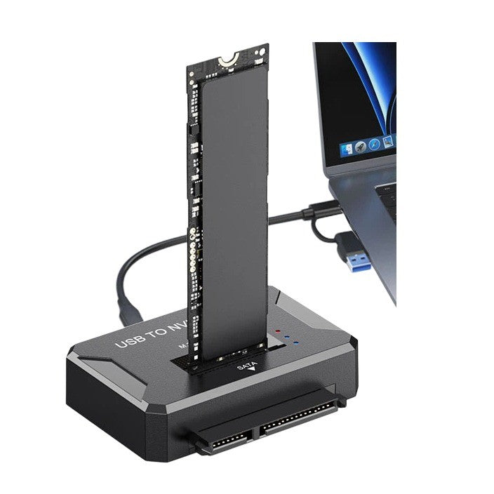 External M.2 NVMe SATA Dual Protocol Hard Drive Enclosure, Type-C 3.2, USB Hub Docking Station
