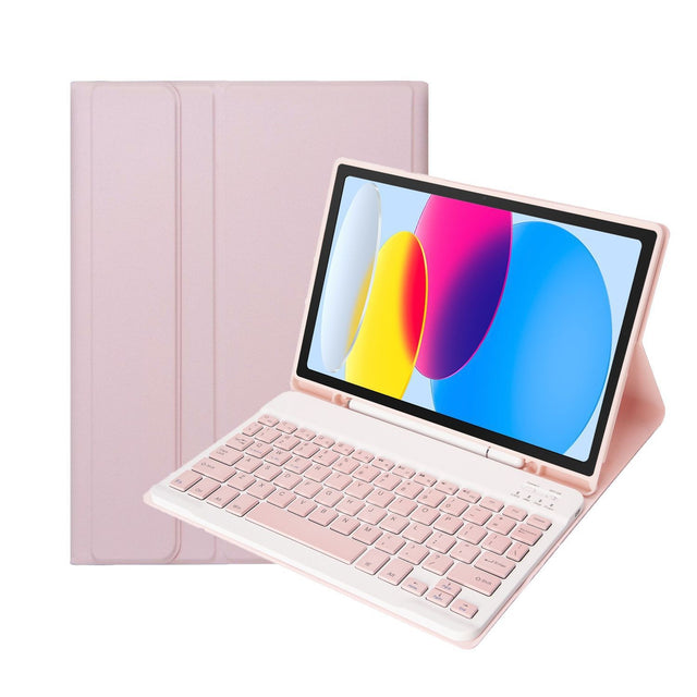 Ultra-Thin Detachable Leather Cover with Bluetooth Keyboard for Xiaomi Redmi Pad 10.6", Pink
