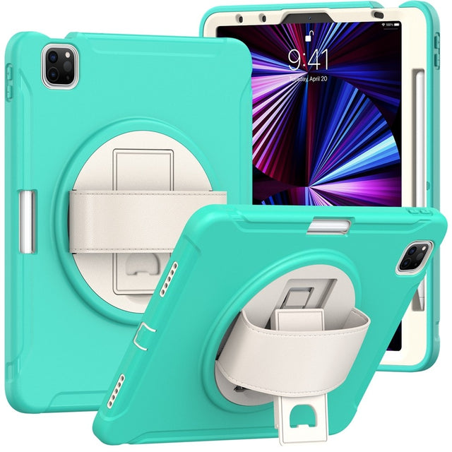Case for iPad Air 11 2024, Spider Wheel Silicone Hybrid PC, Mint Green, Shockproof