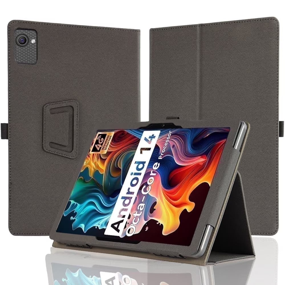 Tablet Case Compatible with AEE ZO C10 10.1", PU Leather, Stand with Magnet, Shockproof, Hand Strap