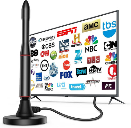 Indoor Digital TV Antenna 650+ Miles, 4K 1080p, Supports Local Channels