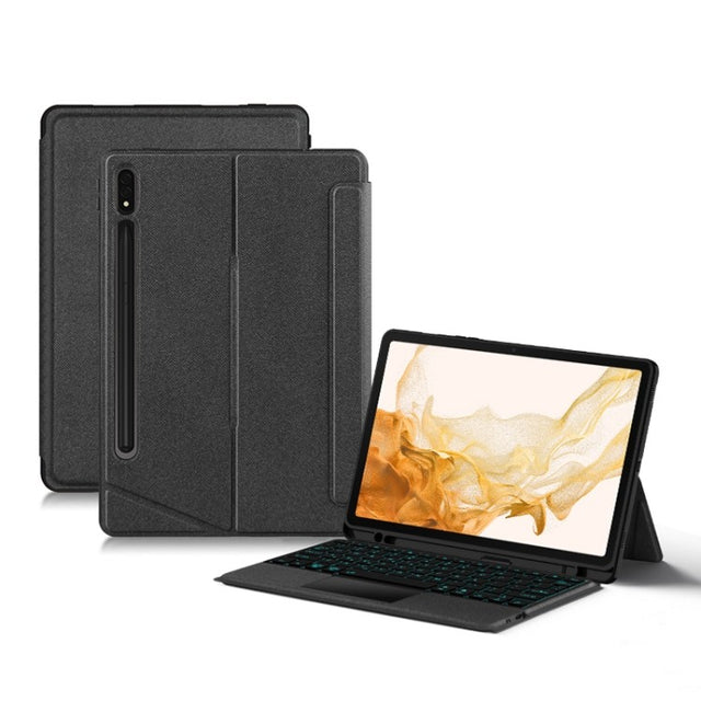 Bluetooth Keyboard Case for Samsung Galaxy Tab S8 X700/S7 T870, Leather, Split Design