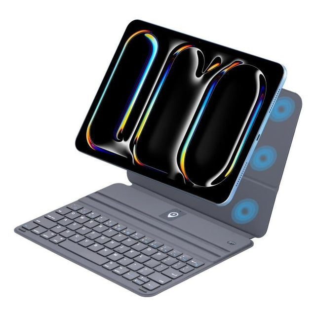 Slim Case with Magnetic Keyboard for iPad Air 13 2025, Protective PU Cover