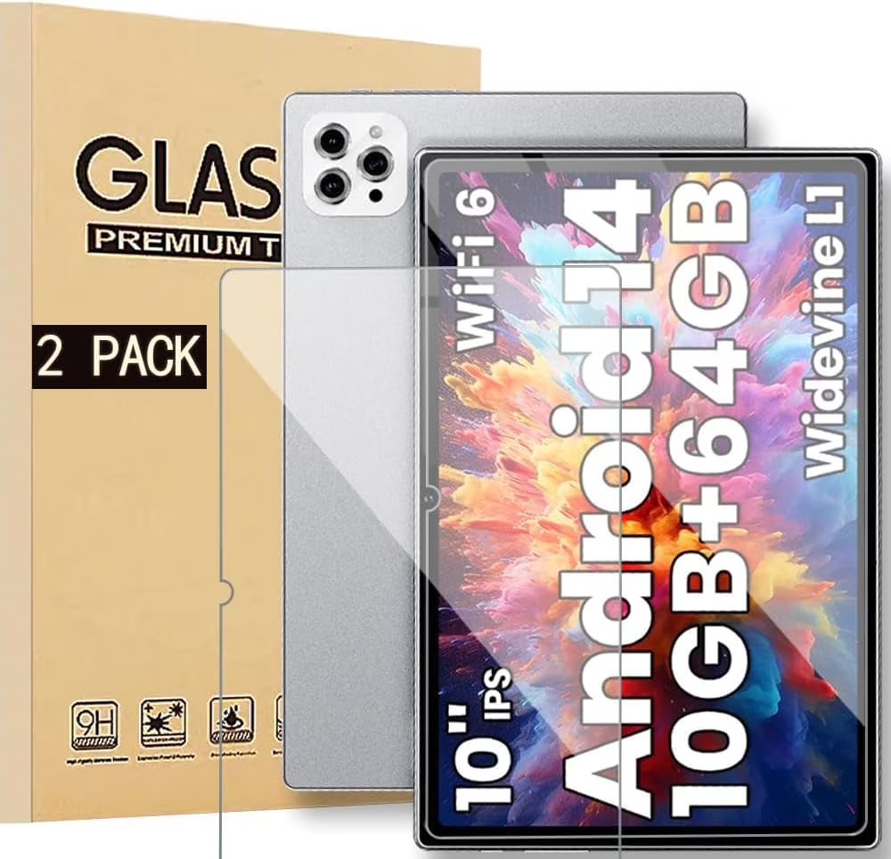 Compatible with VEAT00L F11 10.1" Tempered Glass Protector, 9H Hardness, Anti-Scratch, Clear, 2 Pack