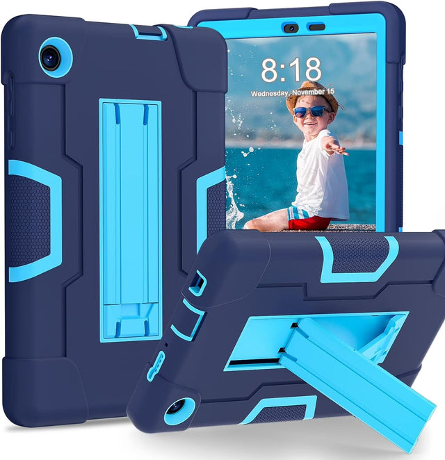 Heavy Duty Rugged Case for TCL Tab 8 LE, Shockproof Drop Protection, Kids Friendly, Black