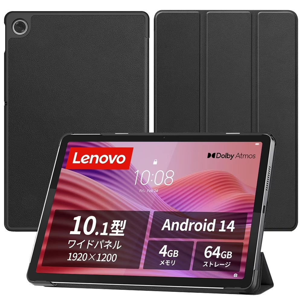 Slim Protective Case for Lenovo Tab 10.1" 2025, Tri-Fold Magnetic Cover, Shockproof, Ultra Lightweight
