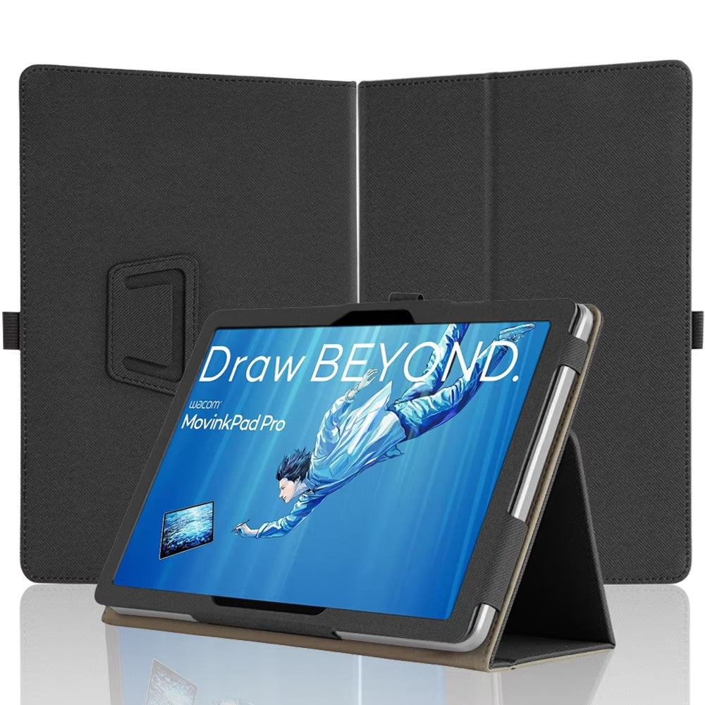 Protective Case for Wacom MovinkPad Pro 14, PU Leather, Hand Strap, Stand Function, 2025 Model, Black