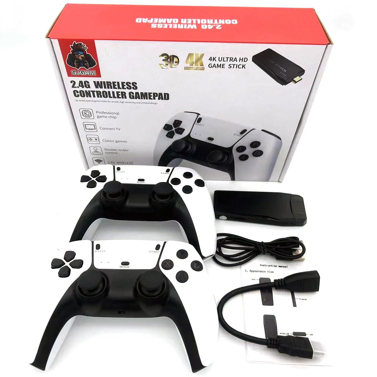 Wireless HD Game Console HDMI, 4K Retro Gaming Stick with PS1 Arcade Joystick