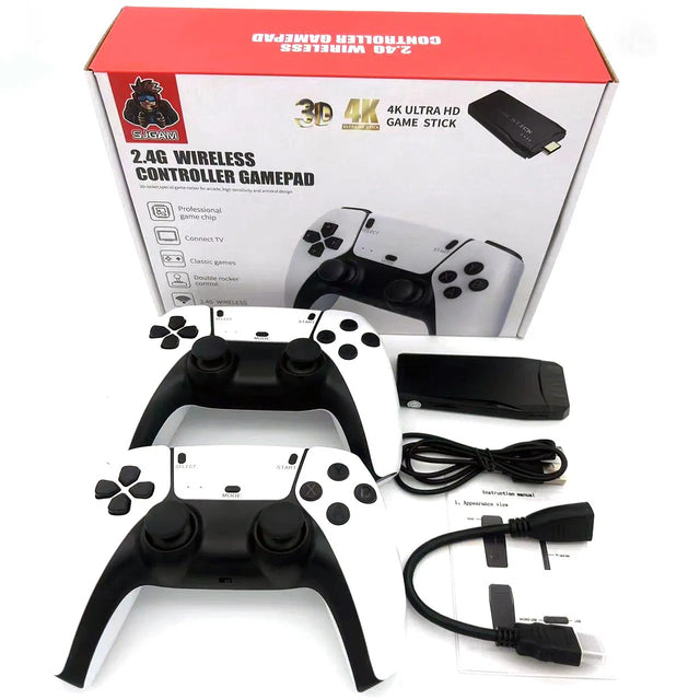 Wireless HD Game Console HDMI, 4K Retro Gaming Stick with PS1 Arcade Joystick