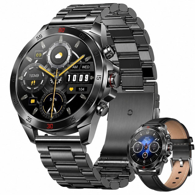 Men's Smartwatch 1.43" AMOLED, Bluetooth Calling, Stainless Steel Bracelet, Voice Assistant
