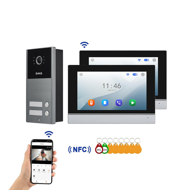 Smart Video Doorbell Camera, Color Intercom, 2MP, 1024x500, for Home Villa Office