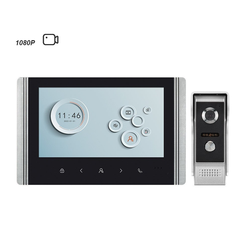 7 Inch Video Doorbell Intercom, HD Camera, Visitor Recording, for Home Villa