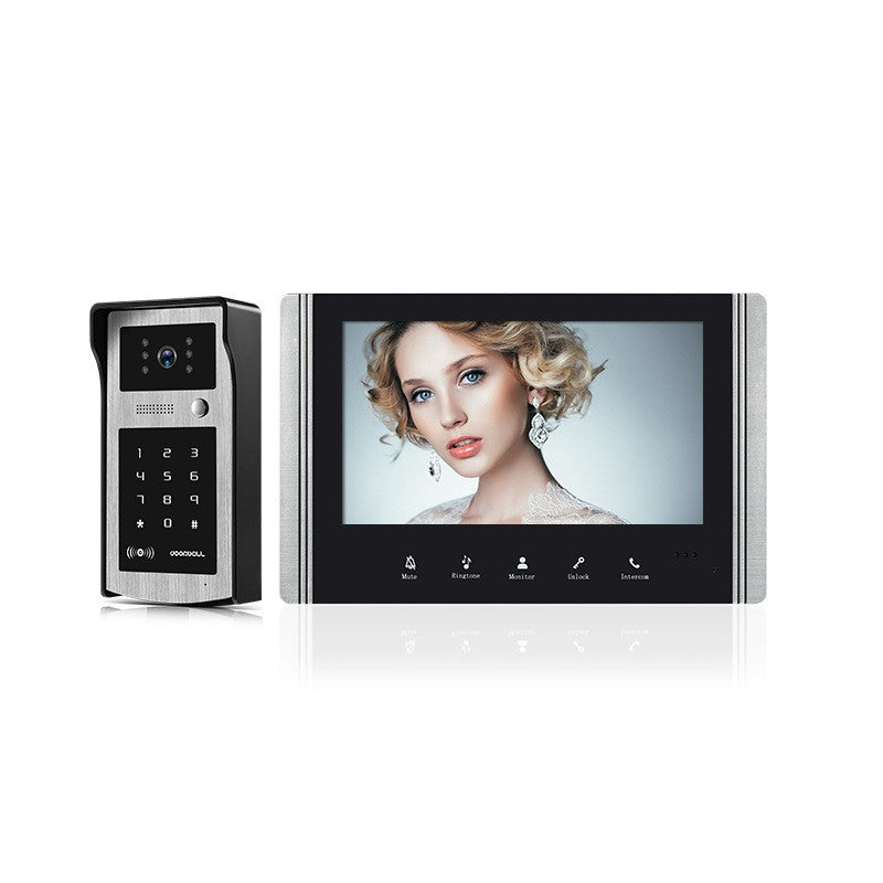 7-Inch Color Visual Intercom Doorbell, HD Camera, Password & Card Swipe, for Villa Home Hotel