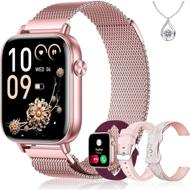 Women's Smartwatch 1.83" 4 Bands, Bluetooth Calls, 110+ Sports Modes, Heart Rate & SpO2, Sleep Tracking