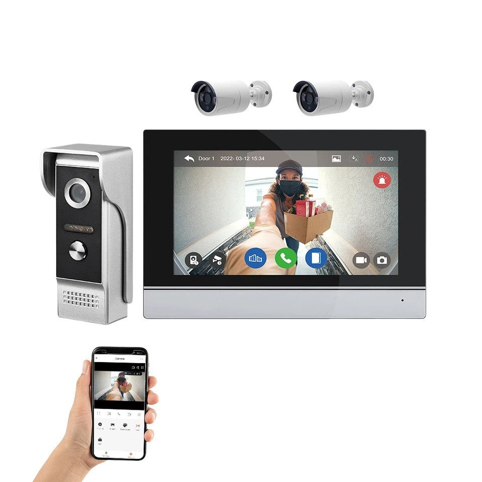 WiFi Smart Video Doorbell with Camera, 1080P, Display Screen, Video Intercom for Home