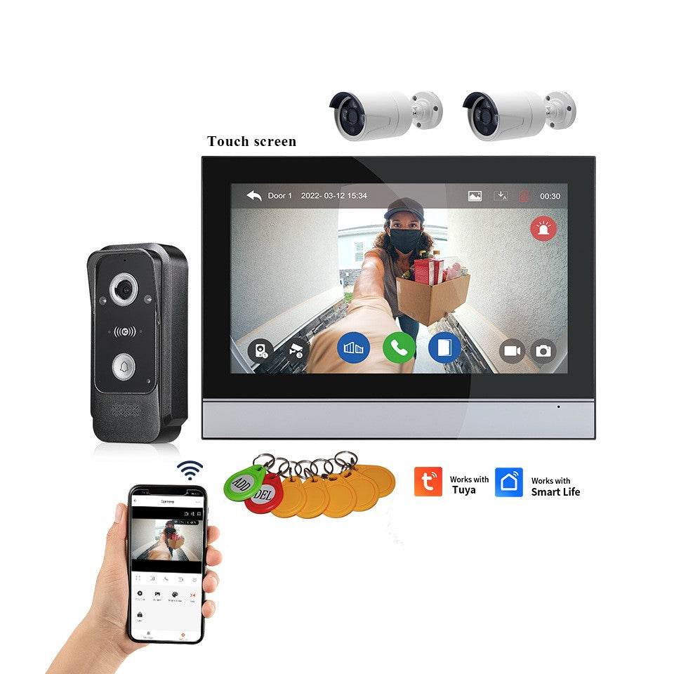 10 Inch 1080P HD Video Doorbell, WiFi Intercom with Touch Screen, Mobile Unlock, for Home