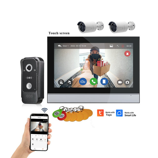 10 Inch 1080P HD Video Doorbell, WiFi Intercom with Touch Screen, Mobile Unlock, for Home
