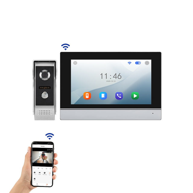 Tuya WiFi Smart Doorbell with Video Intercom, 7" Screen, 1080P, for Home Villa Apartment