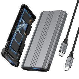 20Gbps NVMe M.2 SSD Enclosure, Dual Protocol, USB-C Gen2, External Hard Drive Case