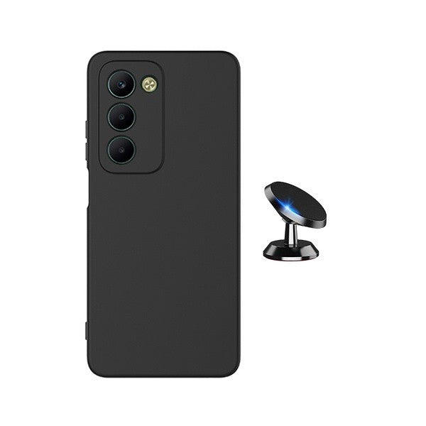 Magnetic Mount Kit with Silicone Case Compatible with Xiaomi Redmi 15 4G - Black