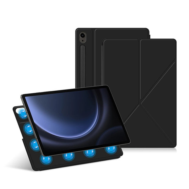 Compatible with Samsung Galaxy Tab S9 Ultra 14.6 2023 - Solid Black PU Leather TPU Case