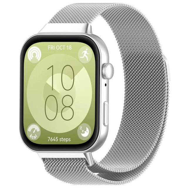 Milanese Watch Bracelet Compatible with Huawei Fit 4/Fit 4 Pro/Fit 3, Stainless Steel, Silver