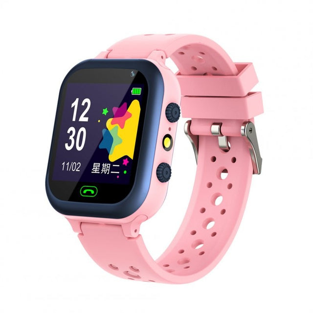 Kids Smartwatch with SIM Card, Voice Call, GPS LBS Tracker, Camera, Waterproof, Pink, for 3-12 Years