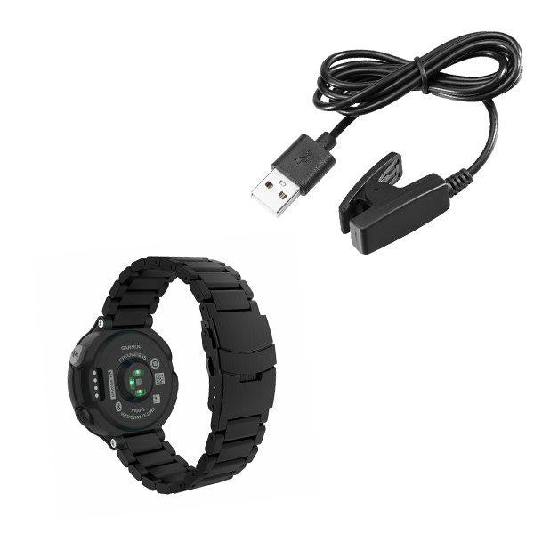 Stainless Steel Bracelet Kit for Garmin Forerunner 230, Black, with USB Charger & Tool