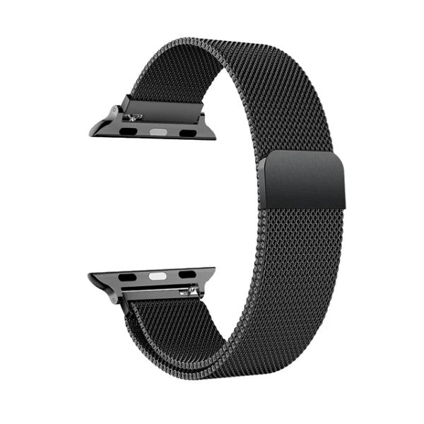 Milanese Bracelet Magnetic Clasp, Protector Compatible with Apple Watch 11 46mm Black/Transparent
