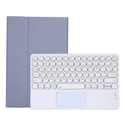 Bluetooth Keyboard Case with Touchpad for Xiaomi Pad 5/5 Pro, Purple Leather