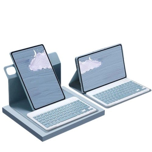 360° Rotating Keyboard Case for Xiaomi Pad 5/Pad 5 Pro 11", Leather, Blue