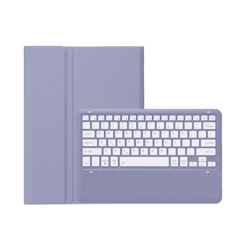 Bluetooth Keyboard Case for Xiaomi Redmi Pad Pro 12.1, Detachable, TPU Lambskin Leather, Lavender White