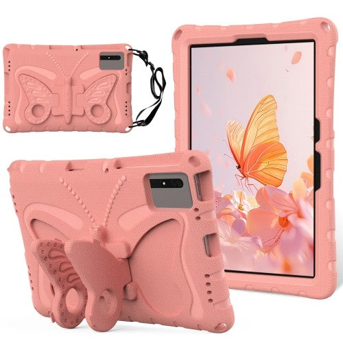 Shockproof Tablet Case for Xiaomi Pad 6 11", EVA Butterfly Stand, Pink Orange