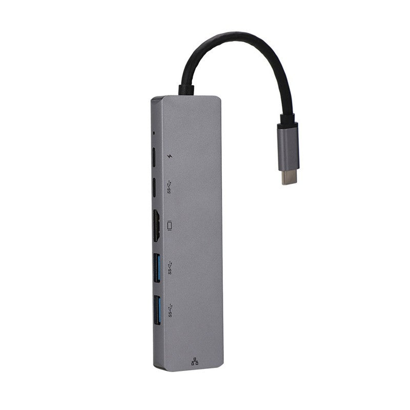 6-in-1 USB C Hub Docking Station, HDMI 4K, USB 3.0 & 2.0, Ethernet 100Mbps, 87W PD
