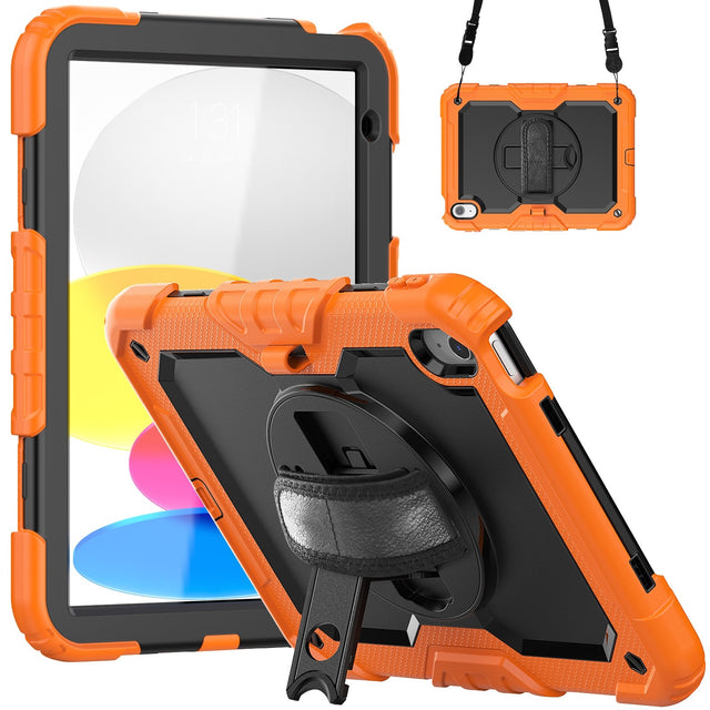 Case for iPad 10th Generation 10.9" 2022, Silicone + PC Full Body Protection, Orange