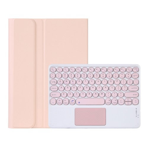 Bluetooth Keyboard Case with Touchpad for Xiaomi Pad 5/5 Pro, Pink Leather