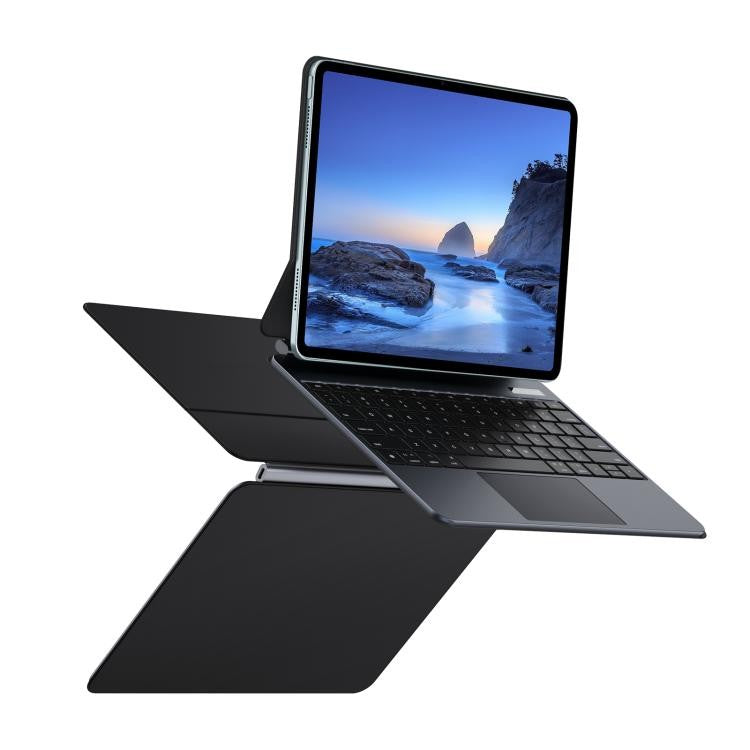 Magnetic Keyboard Case for iPad Pro 13 2024, Leather, Floating, Backlit, Touchpad