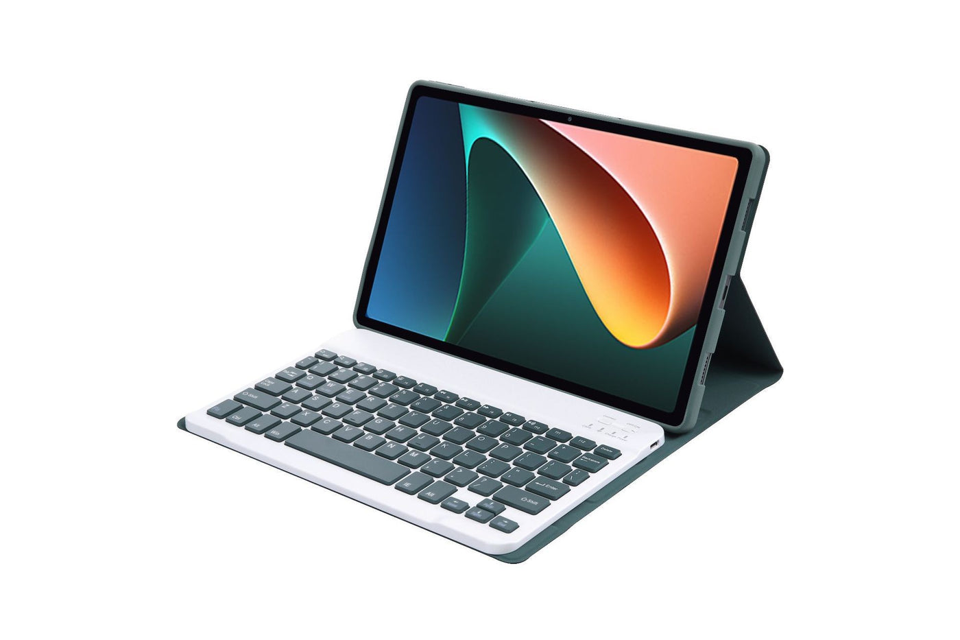 Ultra-Thin Detachable Leather Bluetooth Keyboard Case for Xiaomi Pad 7/7 Pro 11.2 Inch, Dark Green