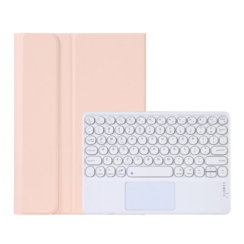 Bluetooth Keyboard Case with Touchpad for Xiaomi Pad 5/5 Pro, Pink Leather