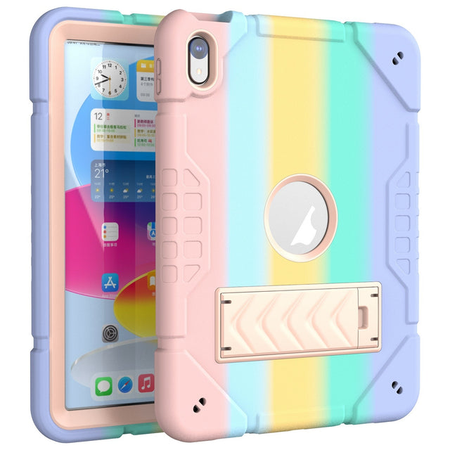 Case for iPad 10th Gen 10.9" 2022, Hybrid Silicone PC, Gradient Gold, with Stand