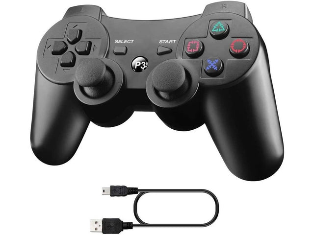Wireless PS3 Controller, Dual Vibration Six Axis, Bluetooth, Black
