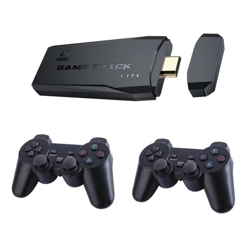 Arcade Game Stick Lite 4K 64GB HDMI Console with 2 Wireless Controllers for Retro Gaming