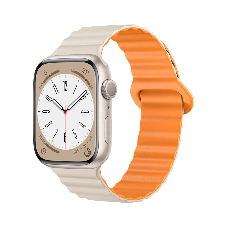 Magnetic two-color sports strap, compatible with Apple Watch series 11 42mm.