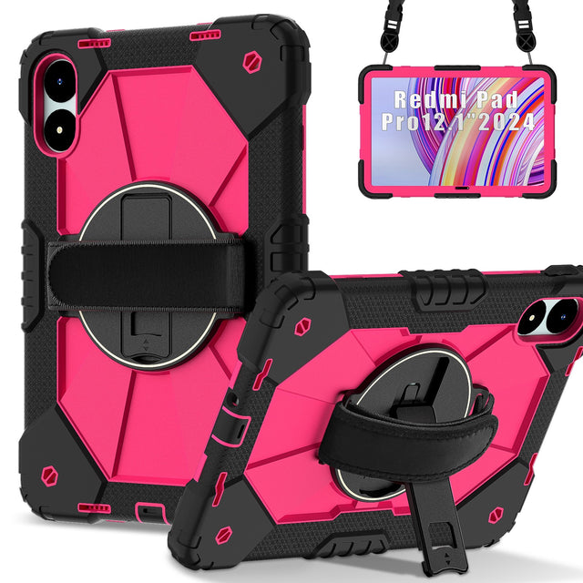 Case for Xiaomi Redmi Pad Pro 12.1 2024, Shockproof Anti-Drop, Black/Pink
