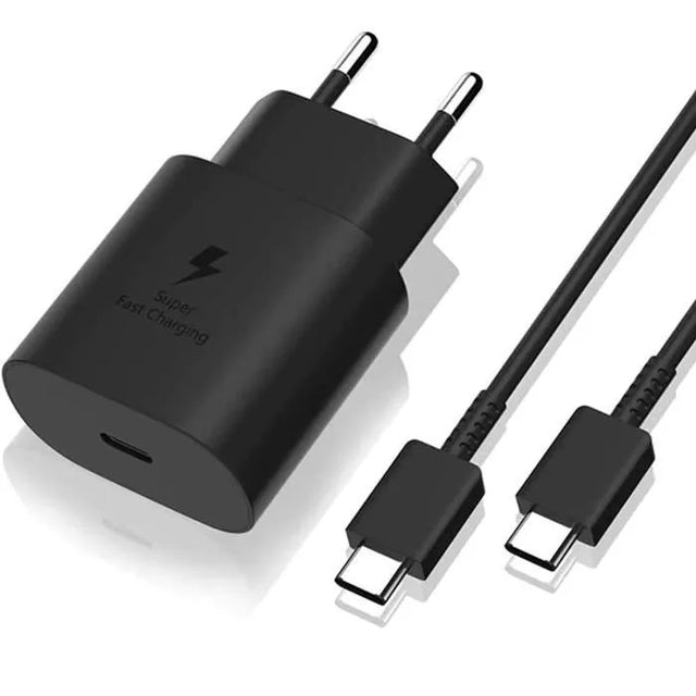 25W USB-C Fast Charger Compatible with Samsung S22/S21/S20, 1m Cable, Built-in Protection