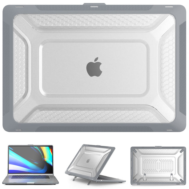 Drop-Proof Case with Heat Dissipation Stand for MacBook Pro 16" 2021/2023, Grey
