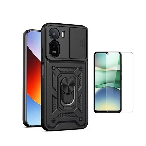 Tempered Glass Screen Protector Kit for Xiaomi Redmi A7 Pro, 9H Shockproof, Magnetic Case