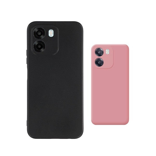 2-Pack Silicone Case Compatible with Oppo A6s 4G, Black & Pink, Slim Protective Cover